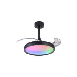 Siberia Mini 40W LED Dimmable White/RGB Ceiling Light With Built-In 28W DC Fan, 3000-6500K Black, 5yrs Warranty