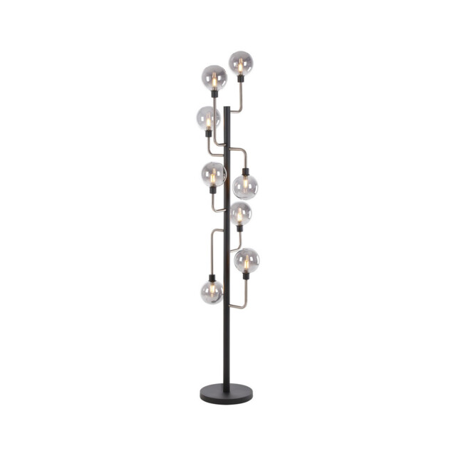 Humphrey Floor Lamp, 8 Light G9, Graphite, Satin Nickel, Smoke Glass - image 1