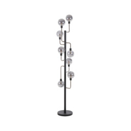 Humphrey Floor Lamp, 8 Light G9, Graphite, Satin Nickel, Smoke Glass - thumbnail 5