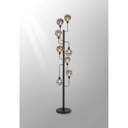 Humphrey Floor Lamp, 8 Light G9, Graphite, Satin Nickel, Smoke Glass - thumbnail 3