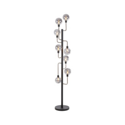 Humphrey Floor Lamp, 8 Light G9, Graphite, Satin Nickel, Smoke Glass - thumbnail 1