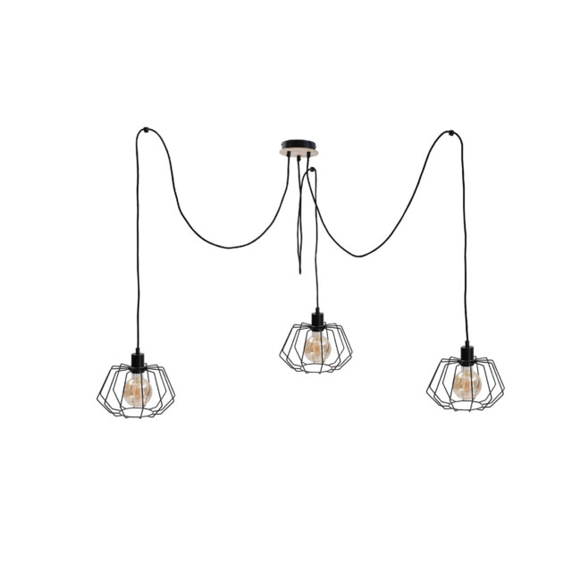 Soho Cluster Pendant Ceiling Light Wood, 3x E27