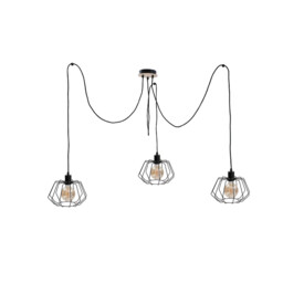 Soho Cluster Pendant Ceiling Light Wood, 3x E27