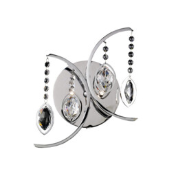 Mios Wall Lamp Switched 2 Light G4 Polished Chrome/Crystal, NOT LED/CFL Compatible