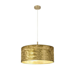 Baymont Antique Brass 5 Light E27 Single Pendant With 60cm x 22cm Gold Leaf Shade - thumbnail 5