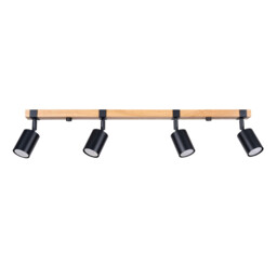 Fager Ceiling Spotlight Bar 4 Lamp Black - thumbnail 1