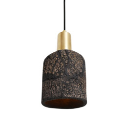 Osier Pendant Black Clay, Satin Brass - thumbnail 2