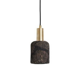 Osier Pendant Black Clay, Satin Brass - thumbnail 1