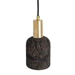 Osier Pendant Black Clay, Satin Brass - thumbnail 3