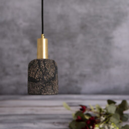 Osier Pendant Black Clay, Satin Brass - thumbnail 5