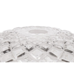 Dresden 2 Light Semi Flush Ceiling Lamp E27 With Flat Round 30cm Patterned Glass Shade Graphite, Clear - thumbnail 5