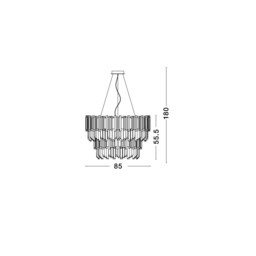 Baladona 20 Light Pendant Ceiling Light Golden Brass Aluminium, Crystal LED G9 - thumbnail 5