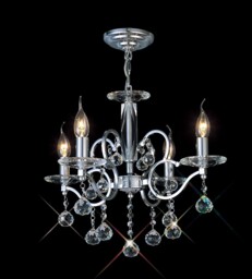 Zinta Ceiling Pendant Chandelier 4 Light Polished Chrome, Crystal - thumbnail 2