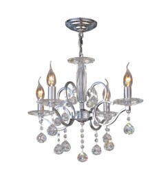 Zinta Ceiling Pendant Chandelier 4 Light Polished Chrome, Crystal - thumbnail 1