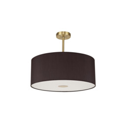 Baymont Antique Brass E27 Semi Flush With 50cm x 20cm Faux Silk Shade, Black/White Laminate - thumbnail 5