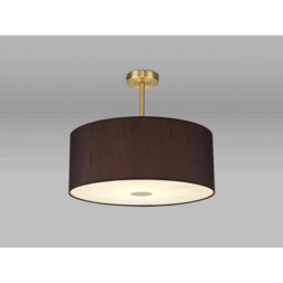 Baymont Antique Brass E27 Semi Flush With 50cm x 20cm Faux Silk Shade, Black/White Laminate - thumbnail 2