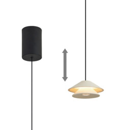 Piccola 13cm Rise & Fall Pendant, 5W LED, 3000K, 550lm, White, 3yrs Warranty - thumbnail 1