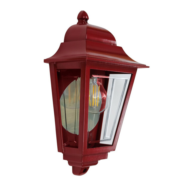 Deco Lane 1 Light Half Outdoor Wall Lantern Red IP44 - image 1