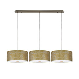 Baymont Antique Brass 3 Light E27 Linear Pendant With 40cm x 18cm Gold Leaf Shade 2m - thumbnail 5