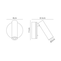Fusion Wall, Reading Light, 3W LED, 3000K, 210lm, Switched, Antique Brass - thumbnail 2