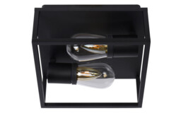 Carlyn Modern Flush Ceiling Light Bathroom - 2xE14 - IP54 - Black - thumbnail 3