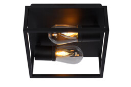 Carlyn Modern Flush Ceiling Light Bathroom - 2xE14 - IP54 - Black - thumbnail 1
