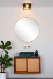 Carlyn Modern Flush Ceiling Light Bathroom - 2xE14 - IP54 - Black - thumbnail 5