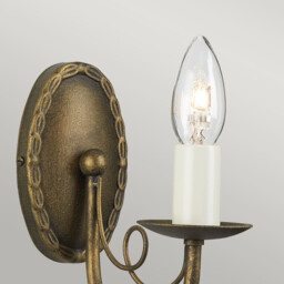 Minster 1 Light Indoor Candle Wall Light Black, Gold, E14 - thumbnail 2