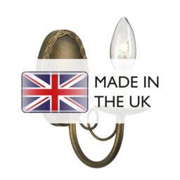 Minster 1 Light Indoor Candle Wall Light Black, Gold, E14 - thumbnail 5