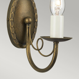 Minster 1 Light Indoor Candle Wall Light Black, Gold, E14 - thumbnail 3