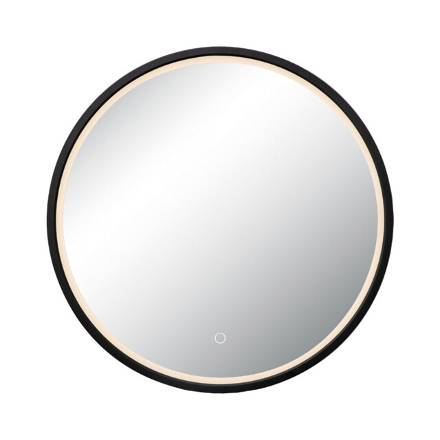 Reflect Round Illuminated Bathroom Mirror Black Matt LED 3000-4000K IP44 Touch Dimmable - image 1