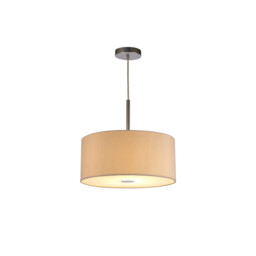 Baymont Polished Chrome E27 Single Pendant With 40cm x 18cm Dual Faux Silk Shade, Nude Beige/Moonlight - thumbnail 5