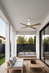 Typhoon Medium 3000K Led White, Wood IP44 DC Ceiling Fan 6 Speed - thumbnail 2