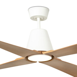 Typhoon Medium 3000K Led White, Wood IP44 DC Ceiling Fan 6 Speed - thumbnail 3
