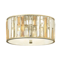 Gemma 3 Light Flush Mount Ceiling Light Silver Leaf, E27 - thumbnail 1