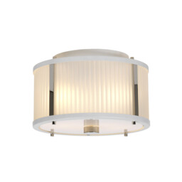 Corona Cylindrical 2 Light Pendant, White Polished Nickel, Frosted Glass - thumbnail 3