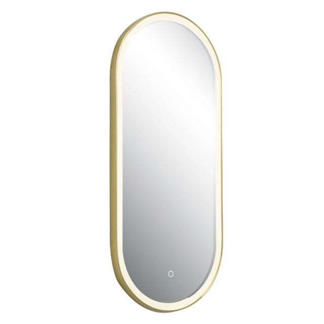 Reflect Oval Illuminated Bathroom Mirror Anodized Gold LED 3000-4000K IP44 Dimmable - image 1