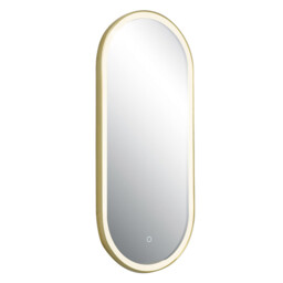Reflect Oval Illuminated Bathroom Mirror Anodized Gold LED 3000-4000K IP44 Dimmable - thumbnail 1