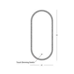 Reflect Oval Illuminated Bathroom Mirror Anodized Gold LED 3000-4000K IP44 Dimmable - thumbnail 3