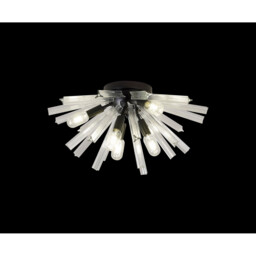 Hornby 6 Light E14, Semi Flush Matt Black, Clear Glass - thumbnail 3