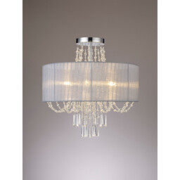 Freida Semi Flush With Grey Shade 6 Light E14 Polished Chrome/Crystal - thumbnail 2
