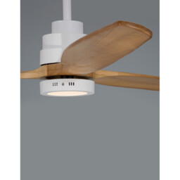 Silky Ceiling Fan Matt White Steel, Glass Oak Wood - thumbnail 3
