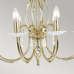 Aegean 8 Light Chandelier Polished Brass Finish, E14 - thumbnail 5