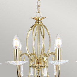 Aegean 8 Light Chandelier Polished Brass Finish, E14 - thumbnail 2