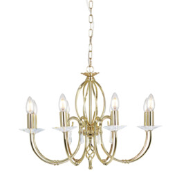 Aegean 8 Light Chandelier Polished Brass Finish, E14