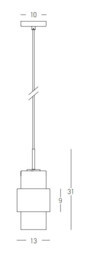 Slimline Slim Pendant Ceiling Light Gold Matt - Chrome Glass 1xE27 - Driver Not Included - thumbnail 3