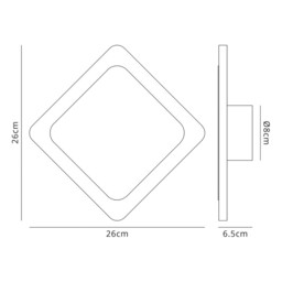 Altona Magnetic Base Wall Lamp, 12W LED 3000K 498lm, 15, 19cm Diamond Centre, Sand White, Acrylic Frosted Diffuser - thumbnail 2