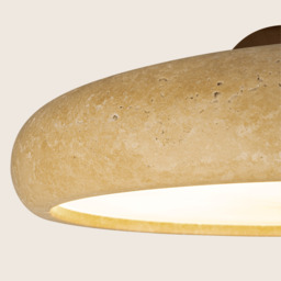 Seren Dome Pendant Ceiling Light Natural Stone-Brown Wood LED 3000K - thumbnail 3
