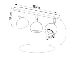 Oculare 3 Light Spotlight Bar White, GU10 - thumbnail 2