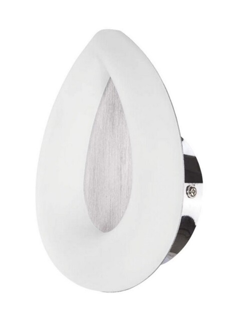 Juno Flush Wall Lamp 5W LED 3000K, 450lm, Satin Aluminium, Frosted Acrylic, Polished Chrome - image 1